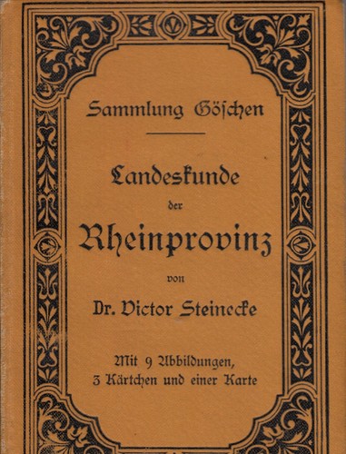 Landeskunde der rheinprovinz - landeskunde,